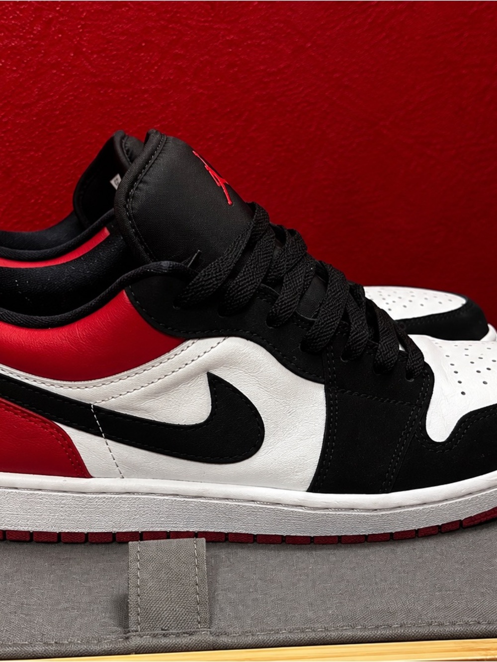 Air Jordan Black White Red Low-Top Sneakers